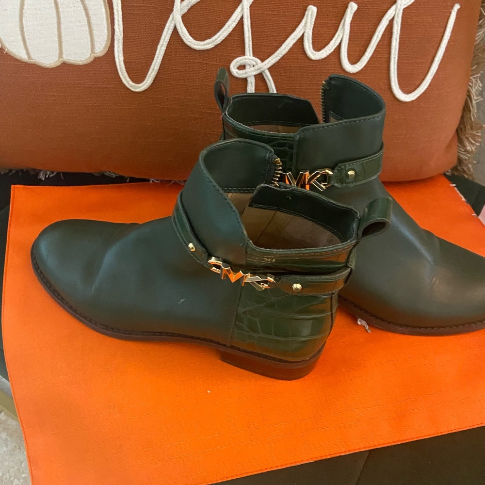 Michael Kors Dark Green Ankle Booties